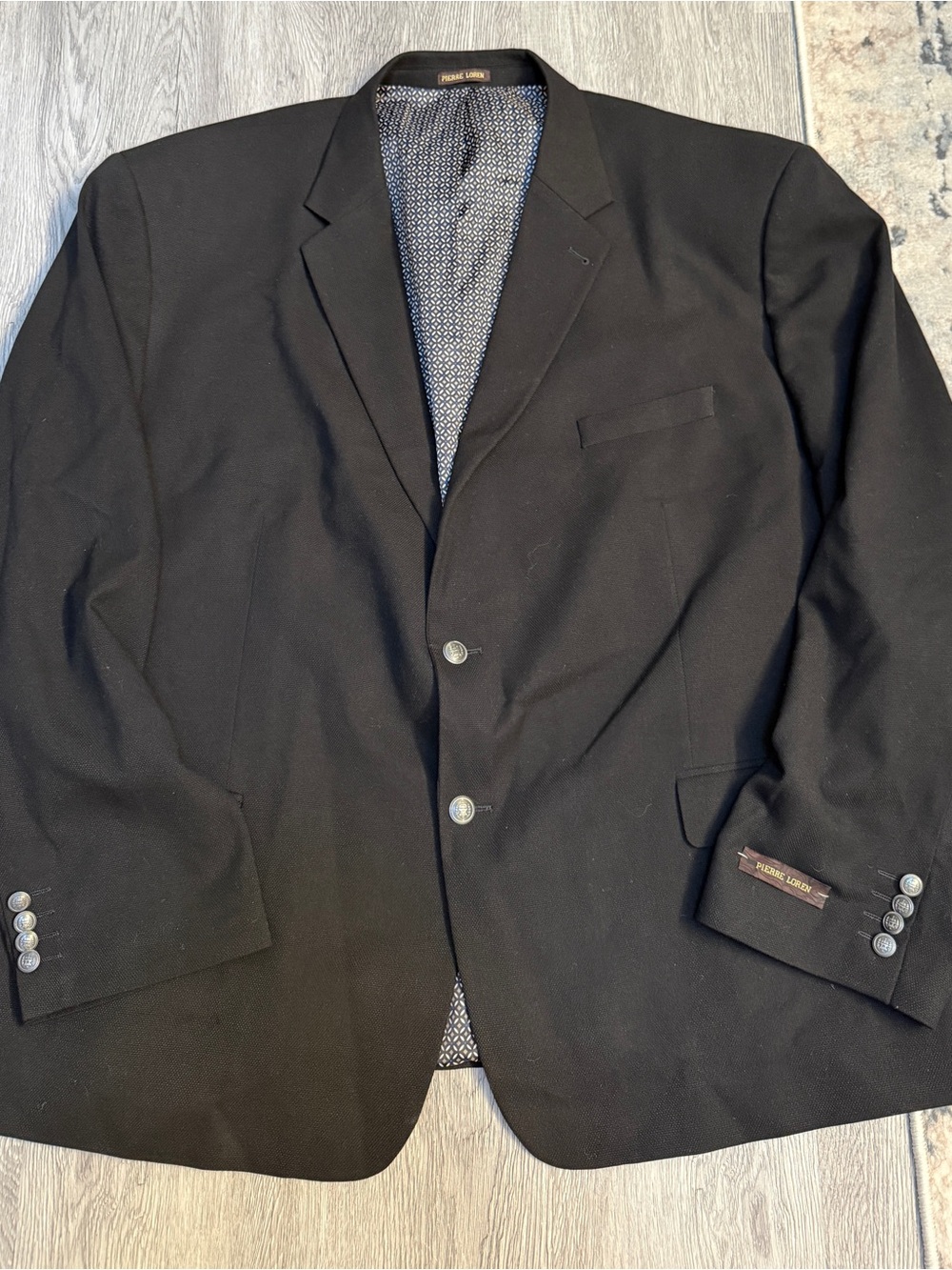 NWOT Pierre Loren Black Superior 150s Stretch Blazer Suit Jacket Sport Coat 62R